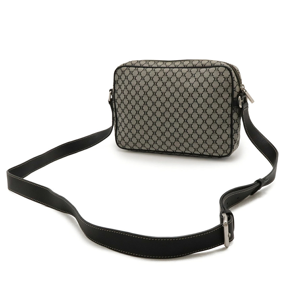 Celine Crossbody Macadam gray leather canvas black Bag Gray Black